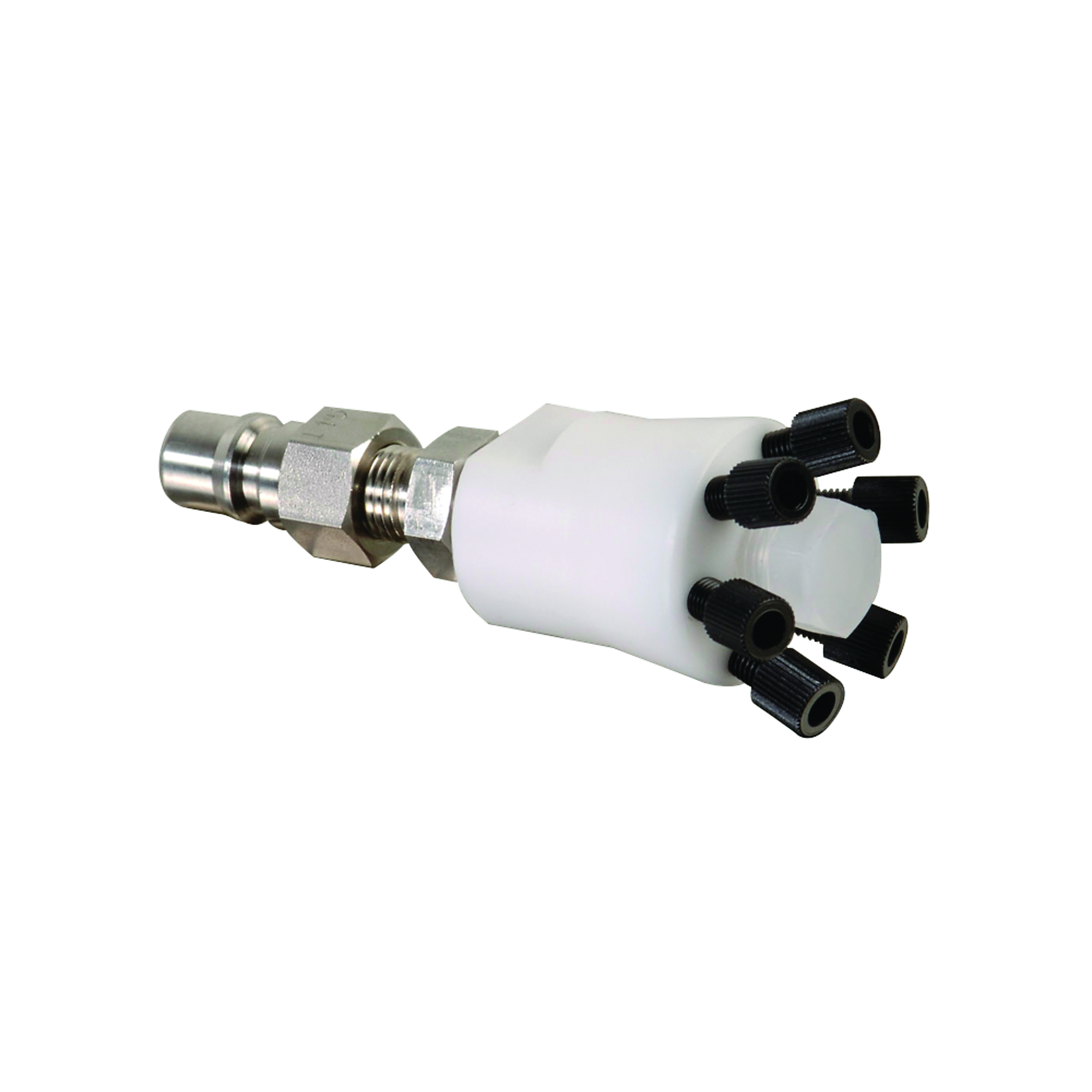 Justrite HPLC Poly Manifold With Stainless Steel Quick Disconnect for Safety Disposal Can, Model# 28177